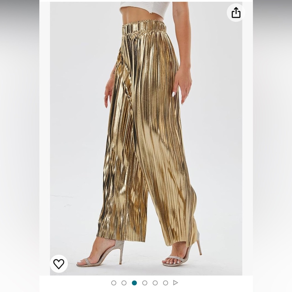 flowy gold shiny pants